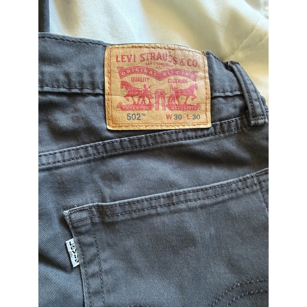 Levi's 502 Regular Taper Jeans Men 30x30 Dark Gray Black Stretch 29507-0049 - Picture 2 of 5